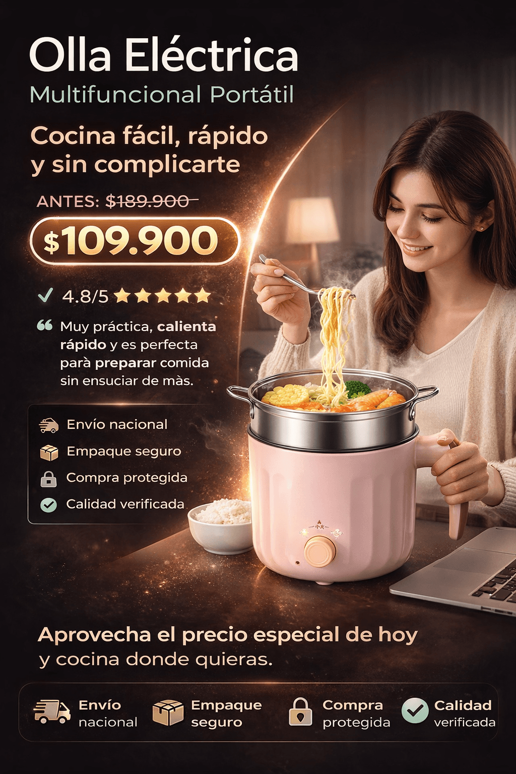Olla Eléctrica Multifuncional Importada 🇺🇸