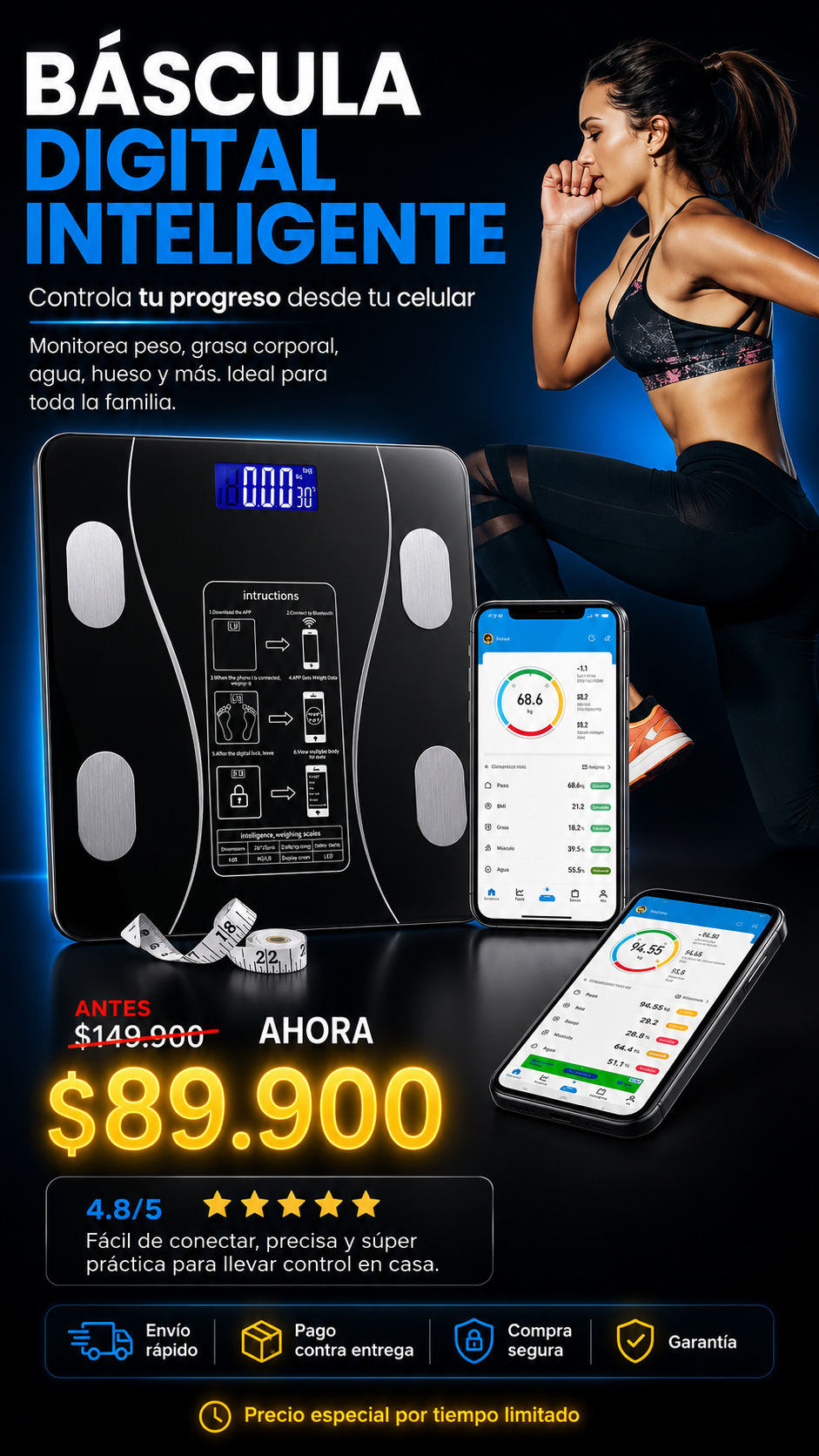 BASCULA INTELIGENTE BLUETOOTH