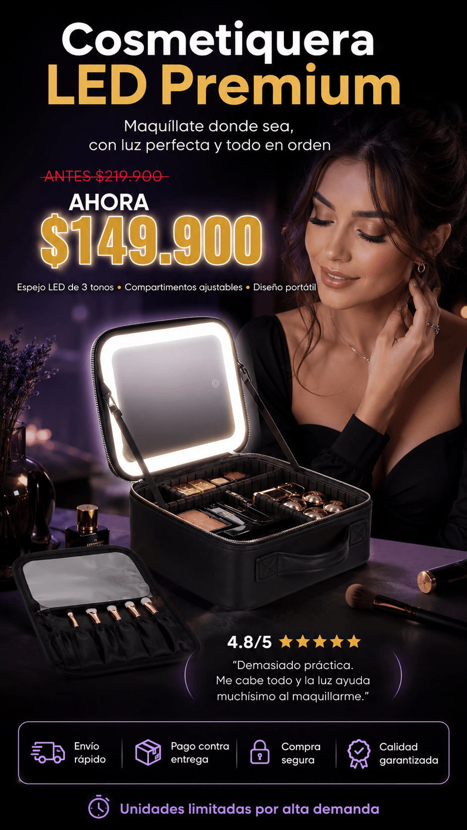 COSMETIQUERA LUZ LED