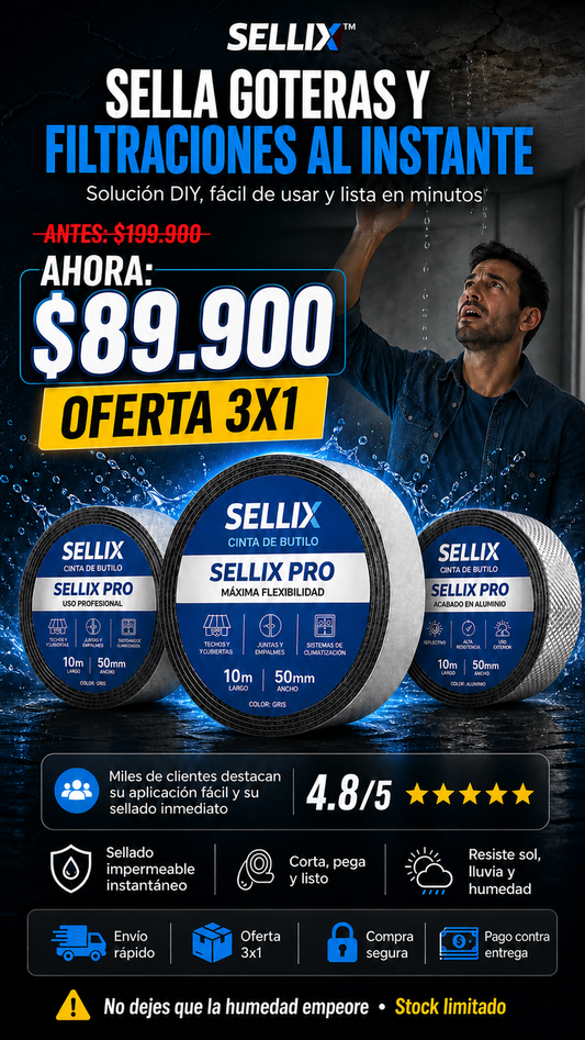 3X1 CINTA DE BUTILO PARA SELLAR GOTERAS | SELLIX™