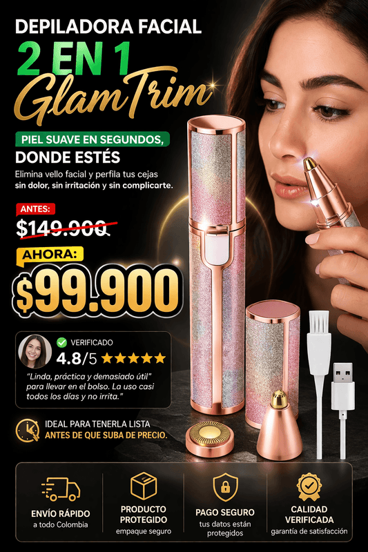 Depilador Facial 2 en 1 Glam Trim