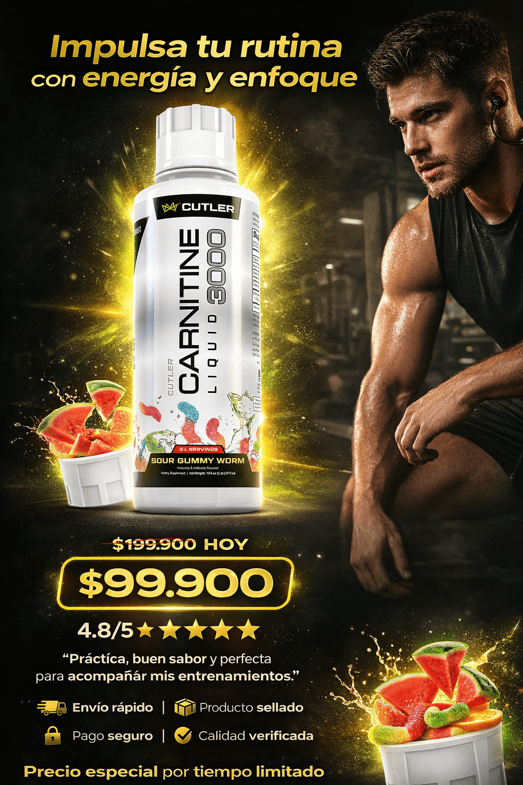 L-Carnitine Liquid 3000: impulsa tu rutina con energía y enfoque