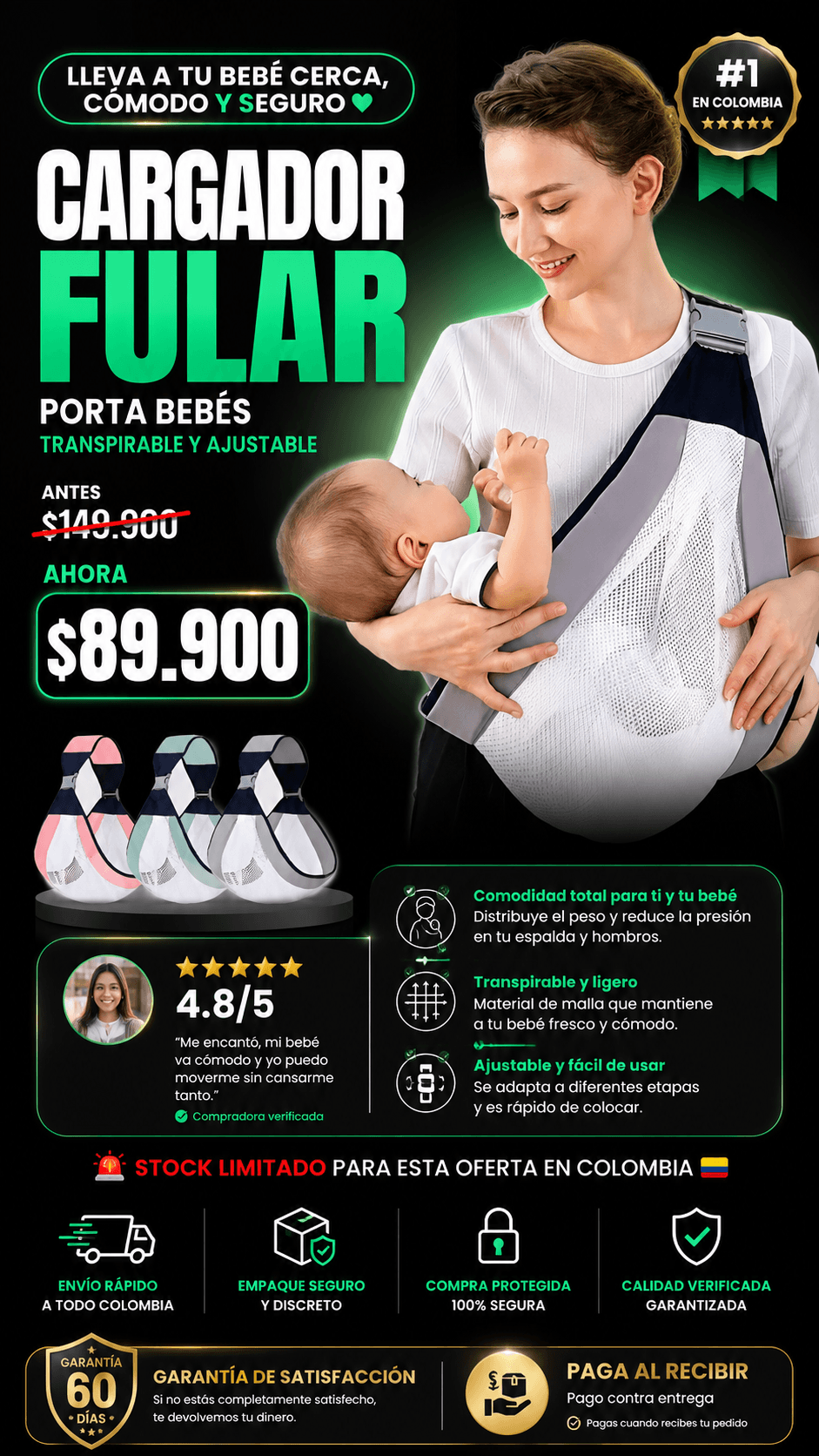 Cargador bebes Soporte Fular