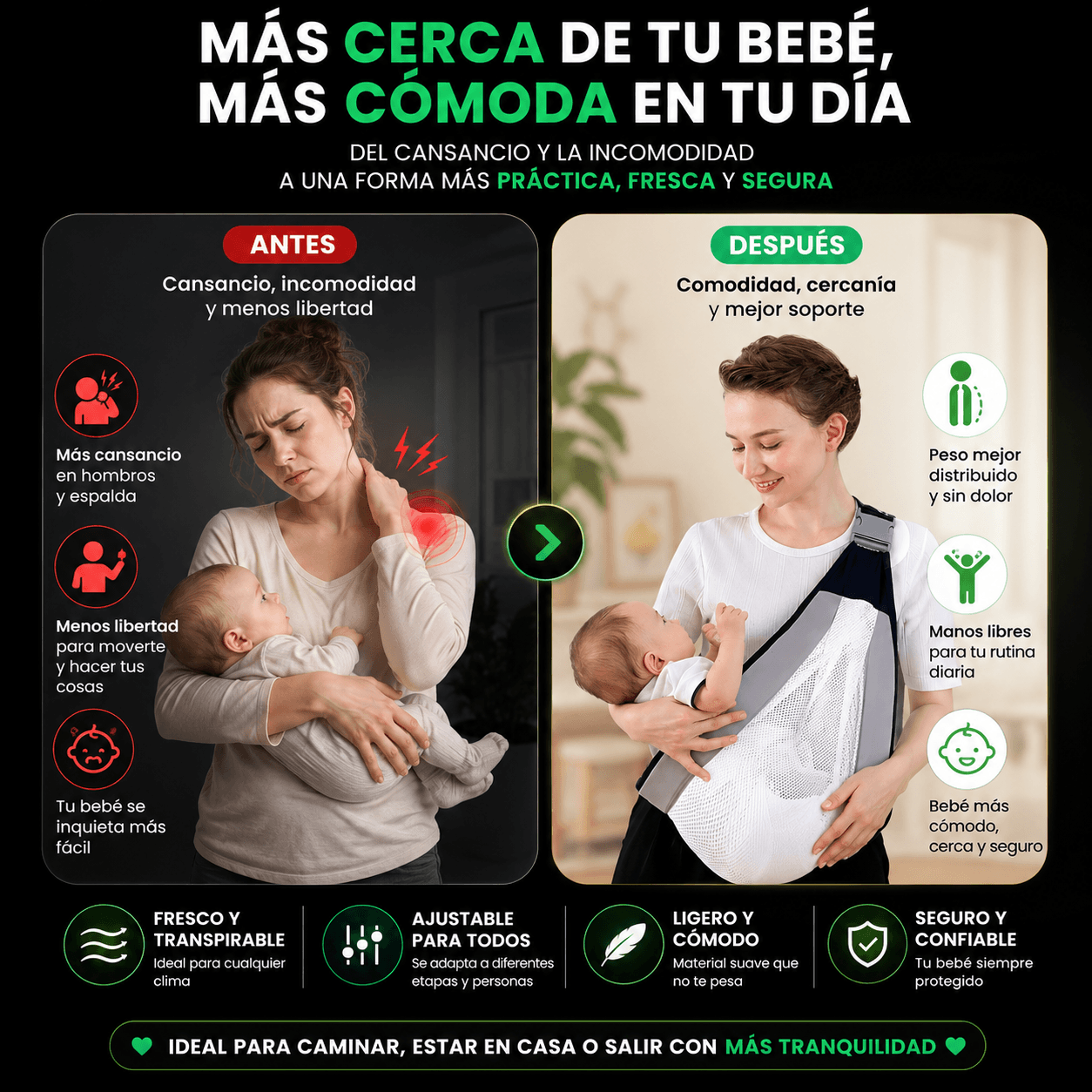 Cargador bebes Soporte Fular