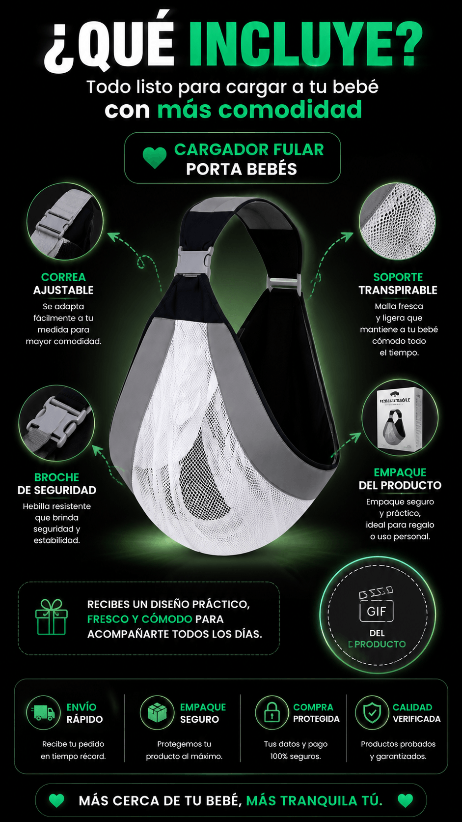 Cargador bebes Soporte Fular
