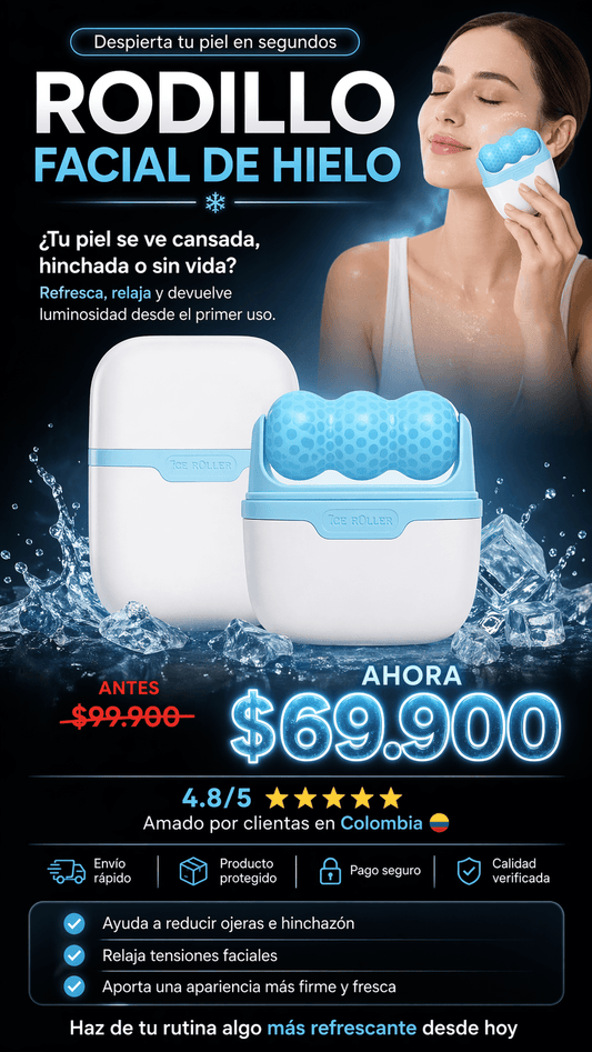 Ice Roller™ - Rodillo Facial de Doble Cabezal