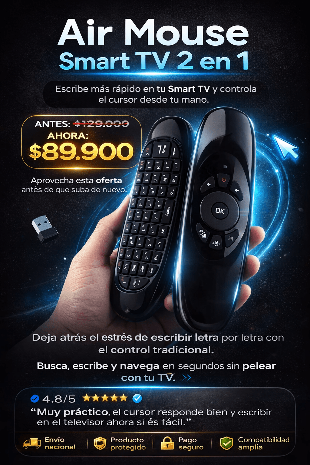 Air Mouse Smart Tv 2 en 1