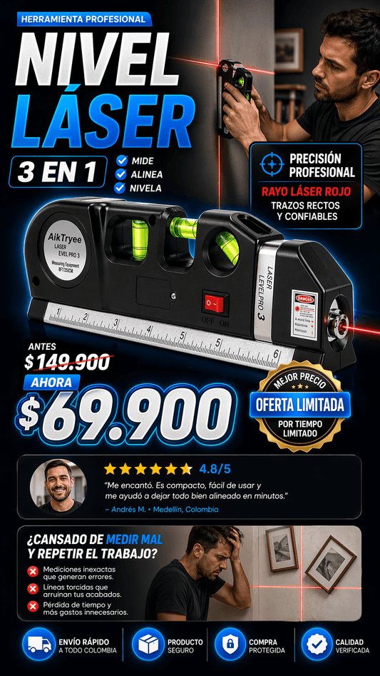 Nivel Laser 3 en 1 Importado 🇺🇸