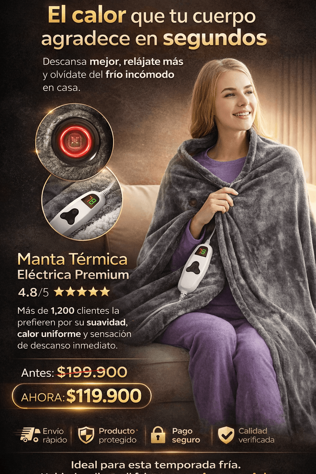 Cobija Termica Electrica Importada 🇺🇸