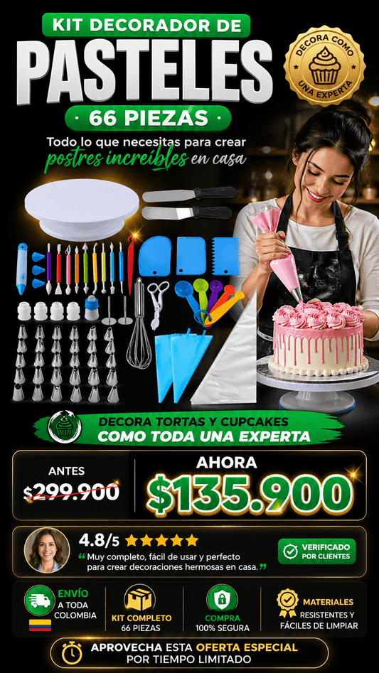 Kit Decorador de Pasteles 66 Piezas