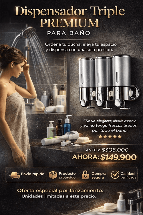 Dispensador Triple Premium para baño importado 🇺🇸