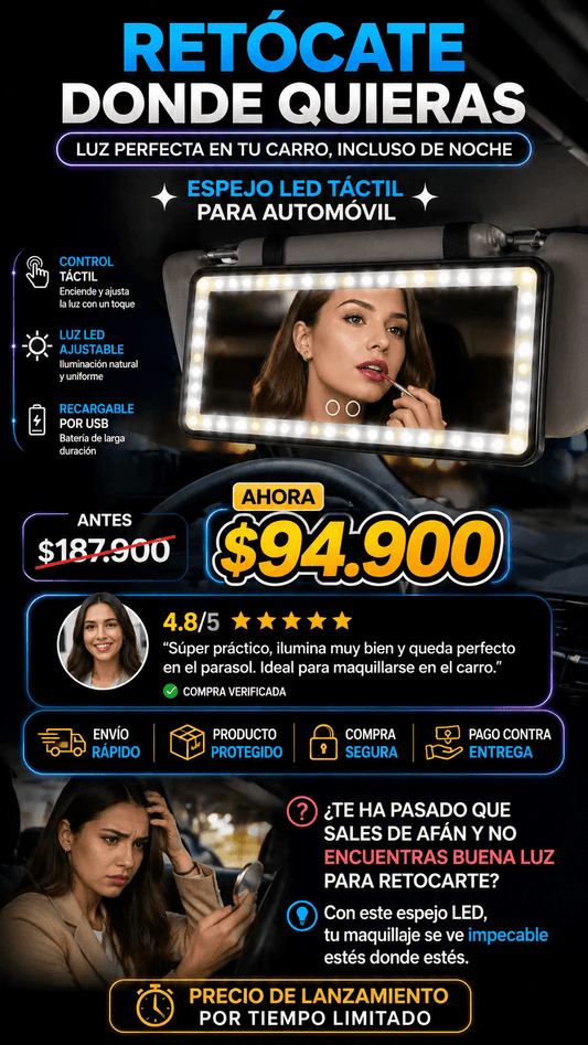 Espejo de maquillaje Carro Táctil Led-  Importado