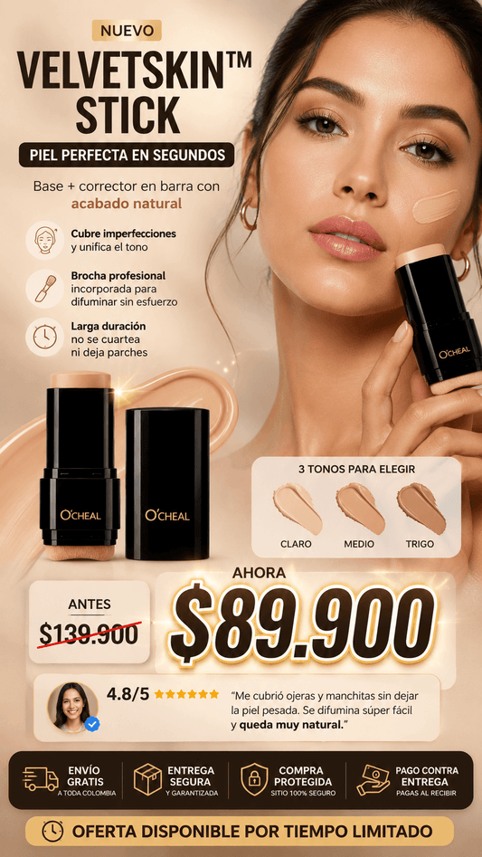 VelvetSkin™ Stick — Base y corrector en barra