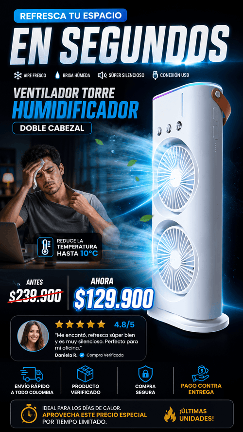 Ventilador De Escritorio De Doble Cabeza
