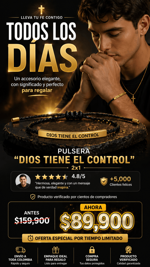 Pulsera Dios tiene el Control en LM. 18k 2x1