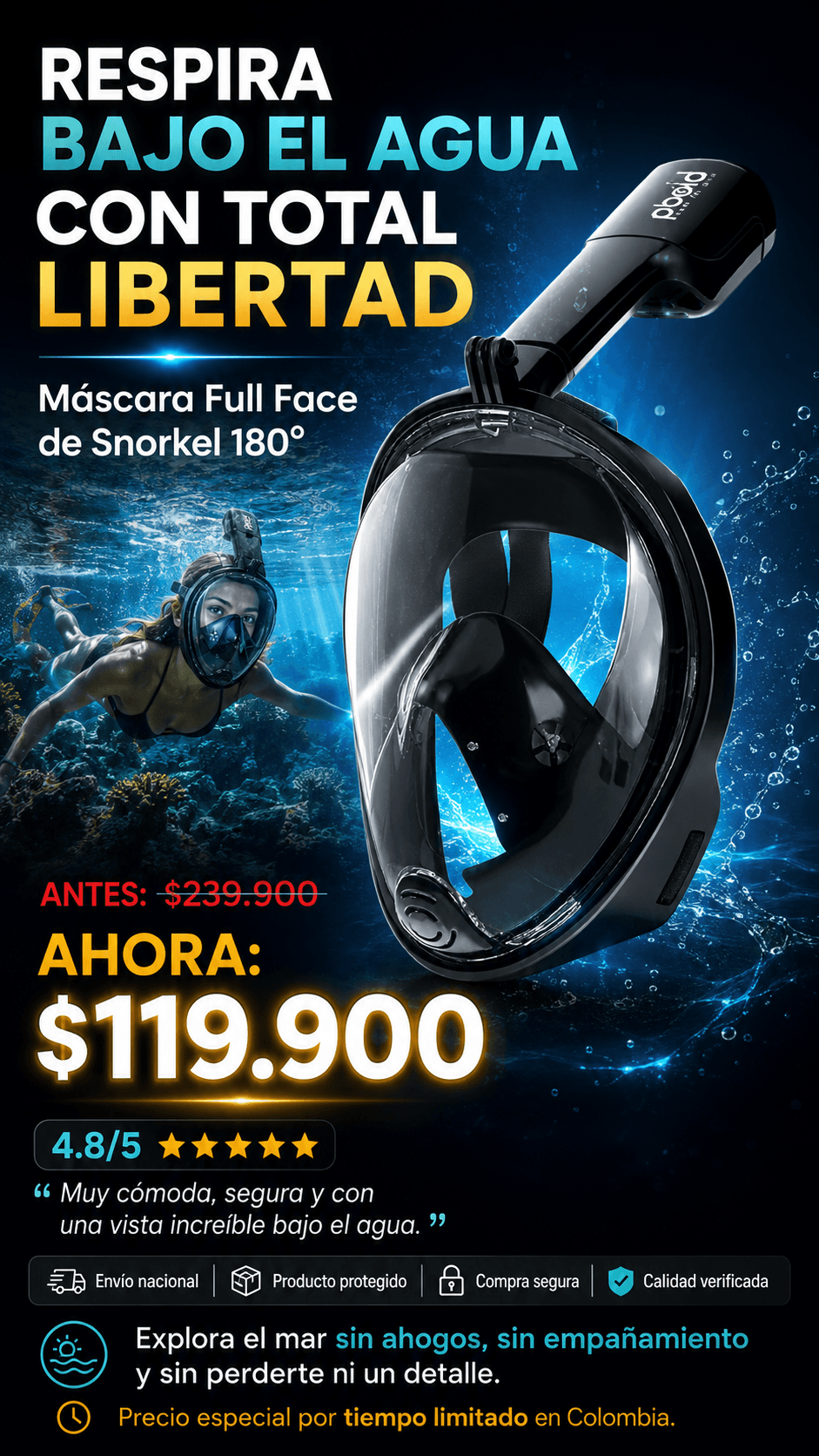 CARETA BUSEO DE SNORKEL M2068