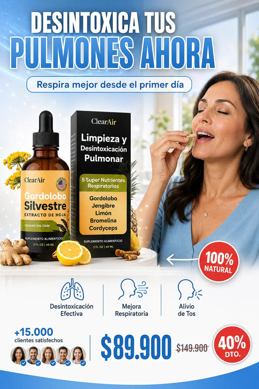 Aire Claro™ Detox Pulmonar – Apoyo Respiratorio para Fumadores.